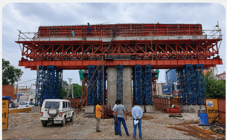 Special Carriage Way Shoring For Pier Cap At JNK Road Project